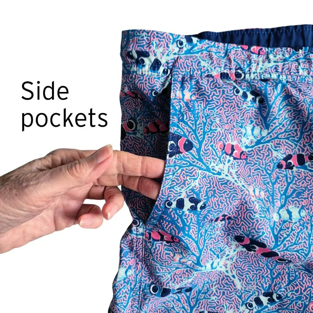 PETER MILLAR Men’s Colorful Clownfish Printed Swim Trunks Sz XL